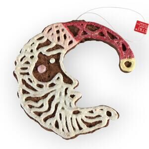 Vintage Silvestri "gingerbread" Santa Claus Ornament - tags still on